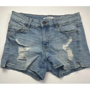 Bluenotes Aeropostale Jean Shorts Y2k Distress Rip Light Wash Midrise Shortie 27